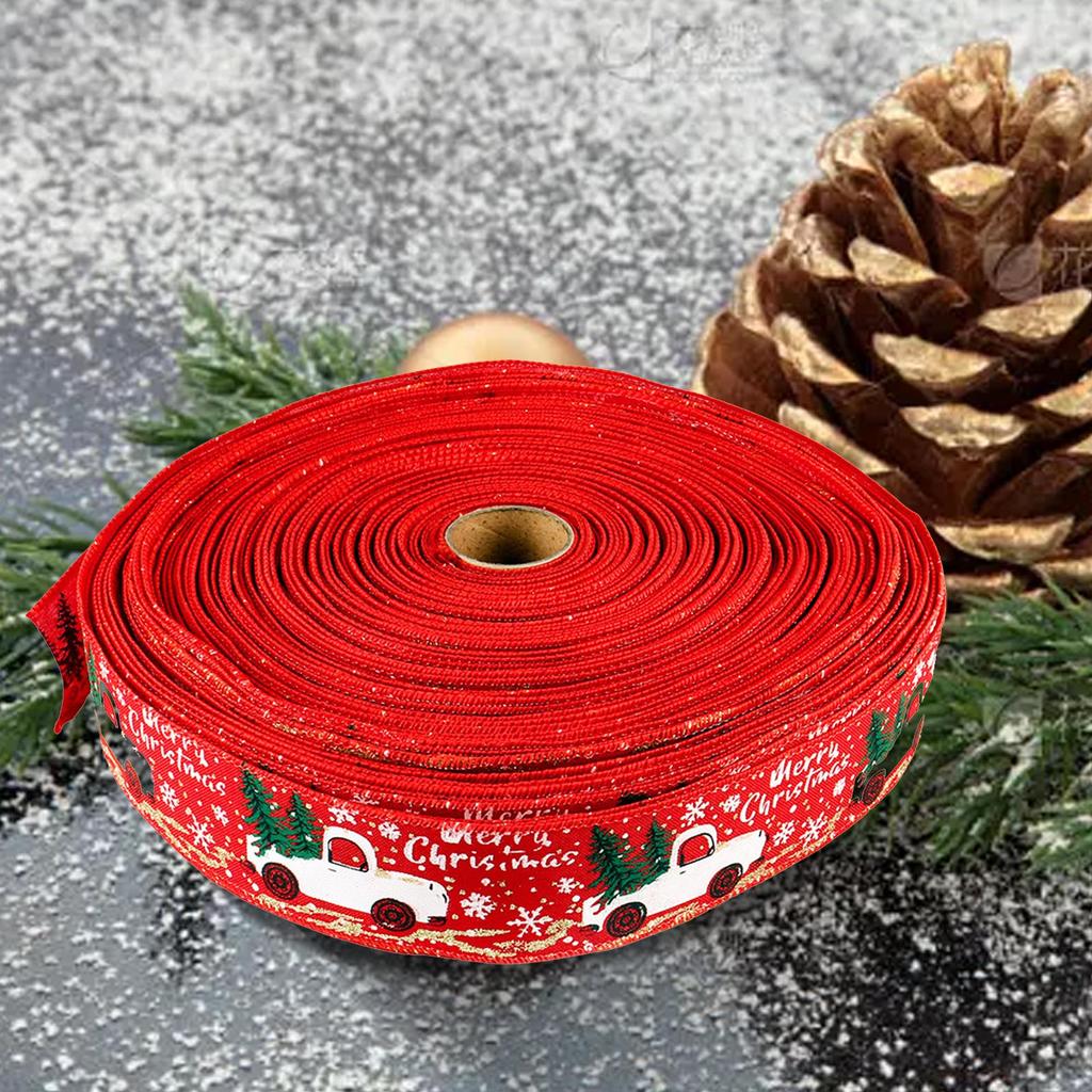 DIY Ribbon Excellent Festive Safe Christmas DIY Ribbon Xmas Tree Shiny Printed Decoration Ribbon Decoration Ribbon for Home