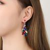 1 пара серег-капель, винтажные серьги со стразами и павлином, золотистая отделка, роскошные элегантные зеленые серьги с подвесками из искусственного хрусталя и перьев, модные ювелирные изделия
