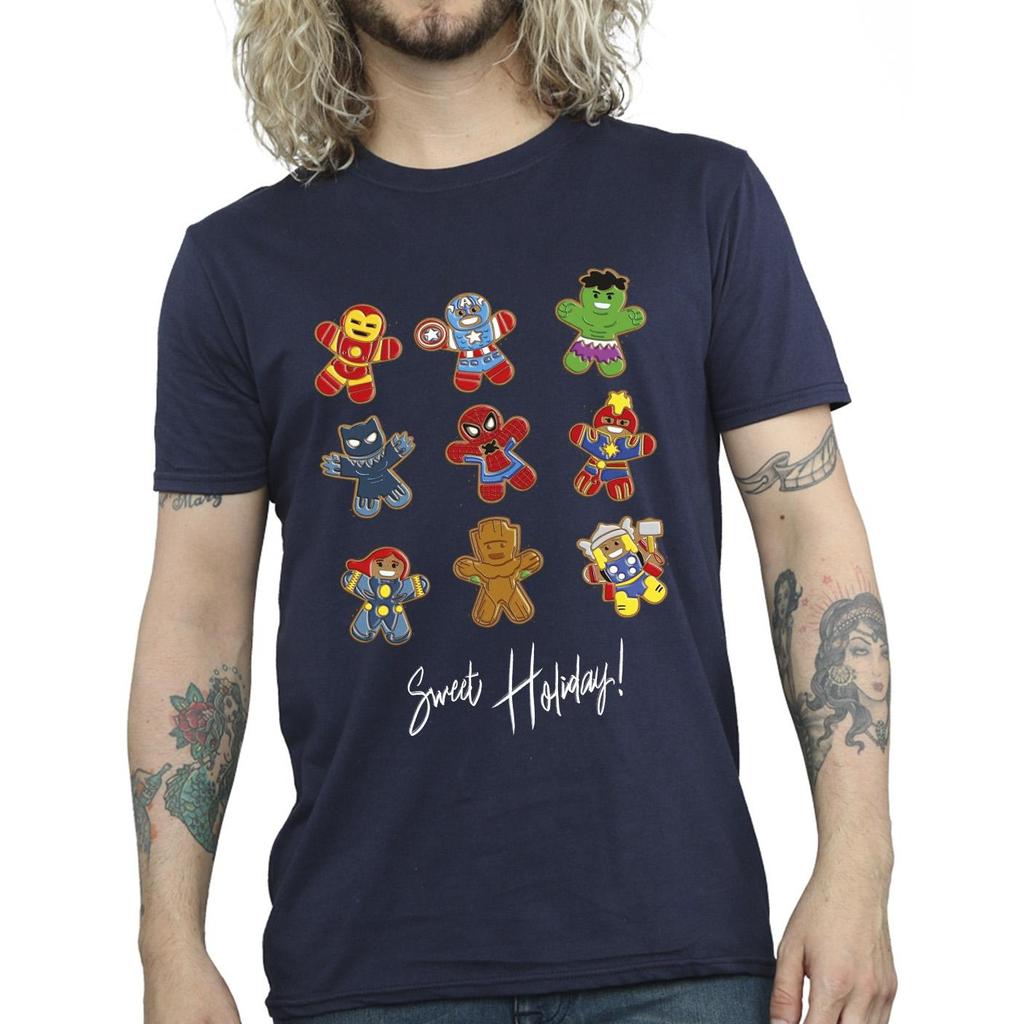 Marvel Mens Gingerbread Avengers T-Shirt
