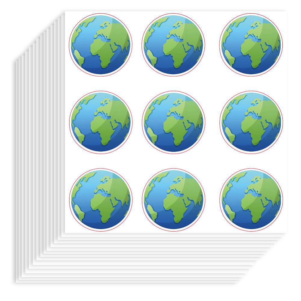 20sheets Self-Adhesive Paper Decorative Stickers for Party Decorative Presents Sealing Globe 90x90mm Stickers: 25mm 9pcs/sheet