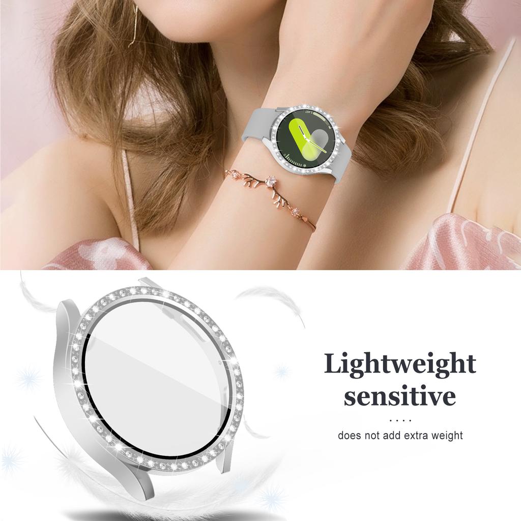 Чехол Glass+Diamond для Samsung Galaxy Watch 7 44 мм 40 мм, аксессуары, защитный жесткий защитный чехол для ПК, защитный бампер для Galaxy Watch 7 40 мм
