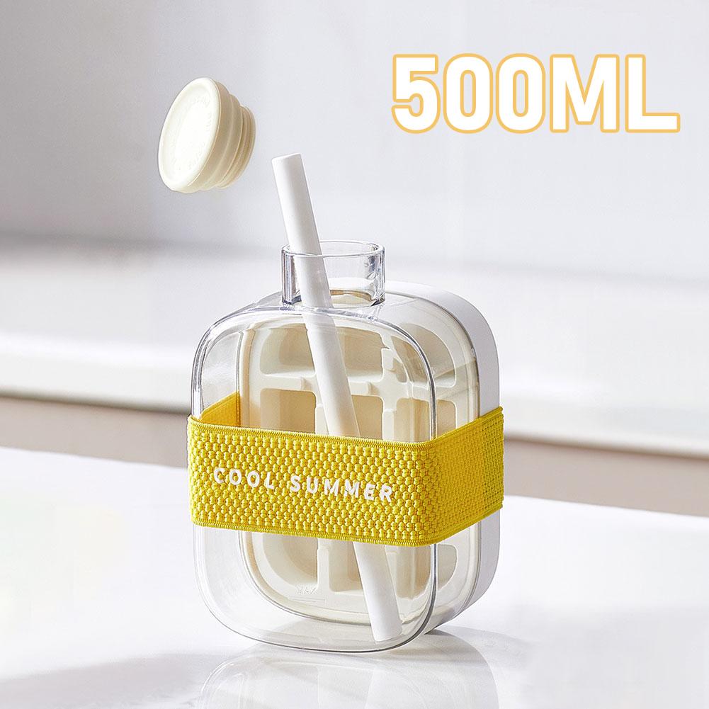 500/800 мл Форма для льда Бутылка для воды с соломинкой Силиконовая форма для прессования льда Бутылка для ледяного напитка Форма для льда Кухонные принадлежности