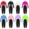Kids Girl Hip Hop Clothes Set Streetwear Jazz Dance Performance Costume Crop Top Blouse Long Loose Pants Suit