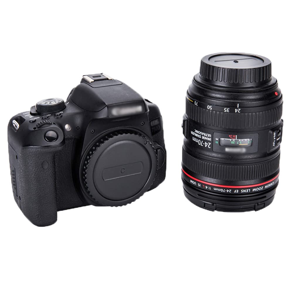 JJC Canon Mount Rear Lens Caps and Body Caps for Canon EOS 5D III 6D 1DX III and Other Canon Mount Cameras and Lenses EF/EF-S (2 Pairs) 90D, 80D, IV,