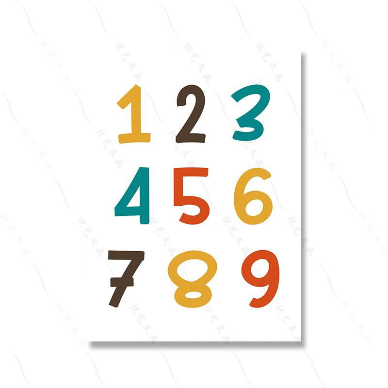 Радужный алфавит, цифры, красочный художественный постер, детский образовательный постер, без рамки, холст, картина для детской комнаты, настенная картина для домашнего декора