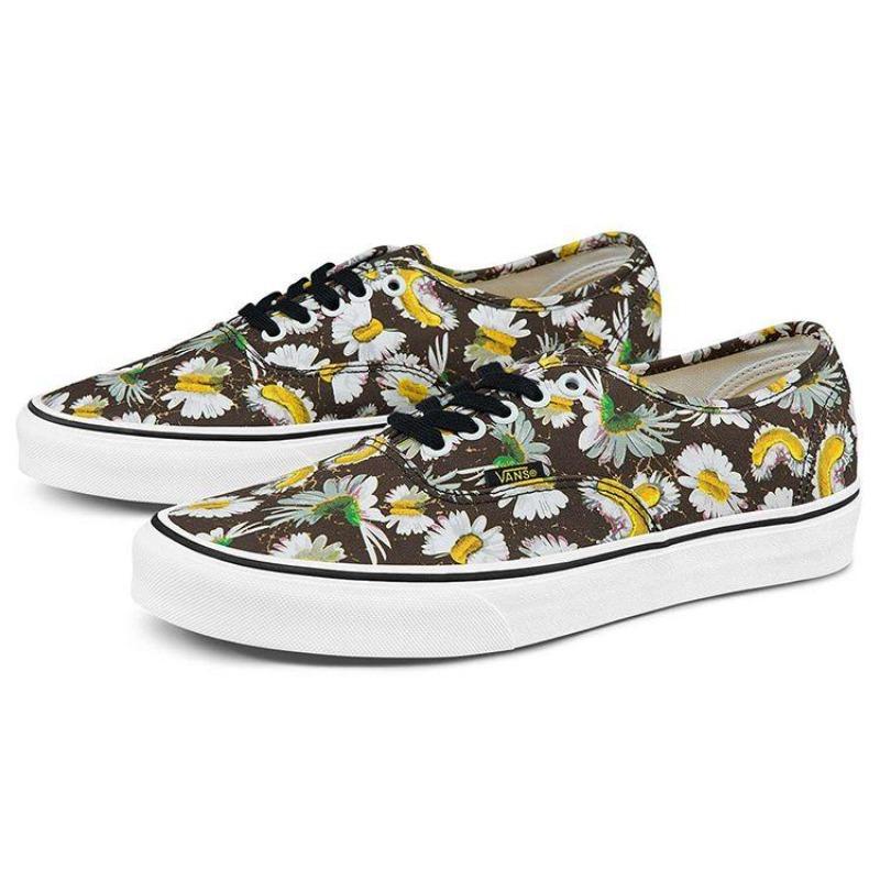 Vans Оригинальные низкие кеды с принтом Distorted Daisy, унисекс, черные, мульти, VN0A5HZS9FV