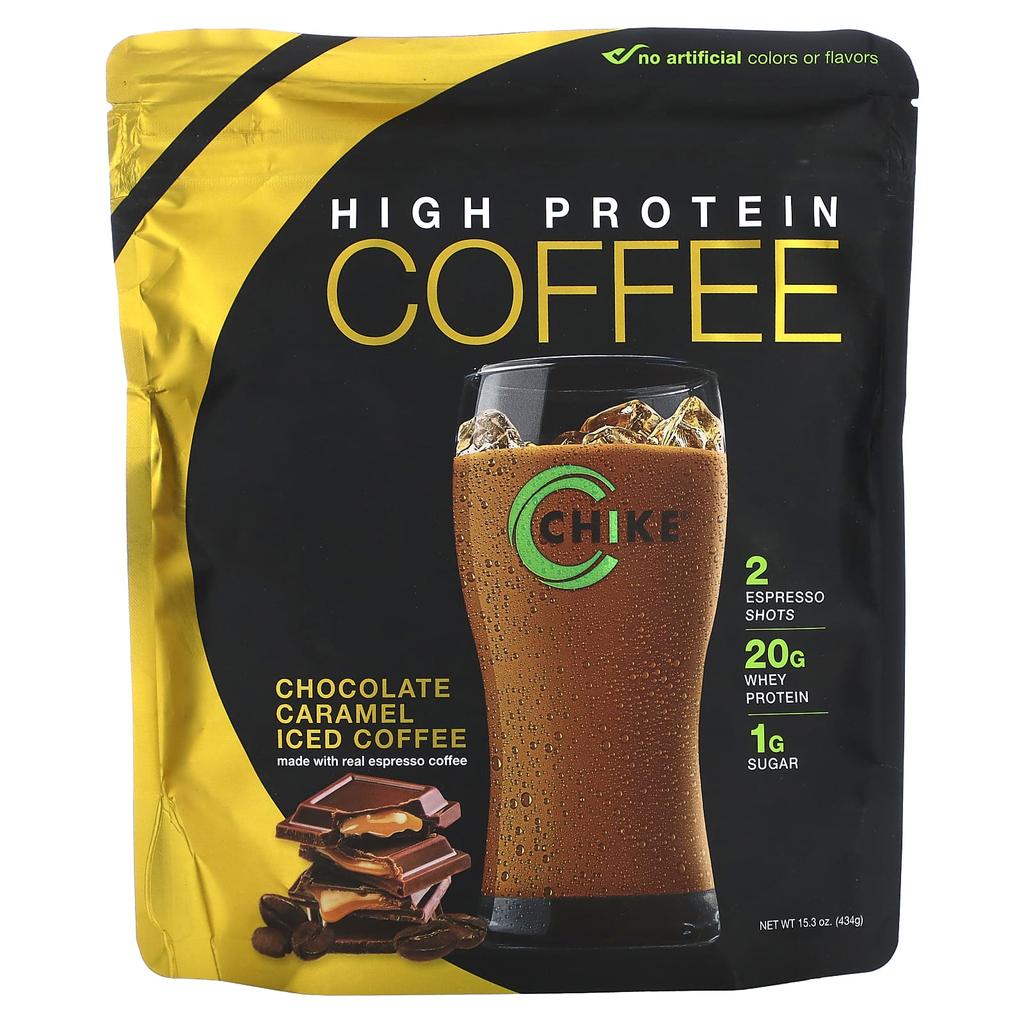 Chike Nutrition High Protein Iced Coffee, Chocolate Caramel, 15.3 Oz (434 G)
