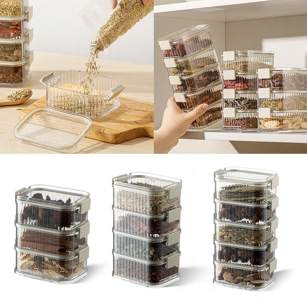 Transparent Sealed Jars Stacking Kitchen Sealed Boxs Durable Food Storage Box