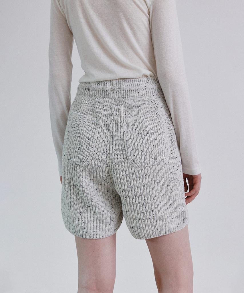 STEP AROUND Nef Wool Knit Half Pants_Light Gray