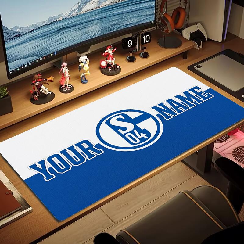Custom Name FC Schalke 04 Mouse Pad Large Gaming Table Cushion Non-slip Laptop Tablet Big Mousepad XXL Mat Mini PC Playmat With Lock edge_XIA