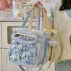 JIAERDI Transparent Blue Ita Bag Handbag Women Anime Portable Large Capacity Shoulder Tote Bag Female Nylon Crossbody Bags Girls