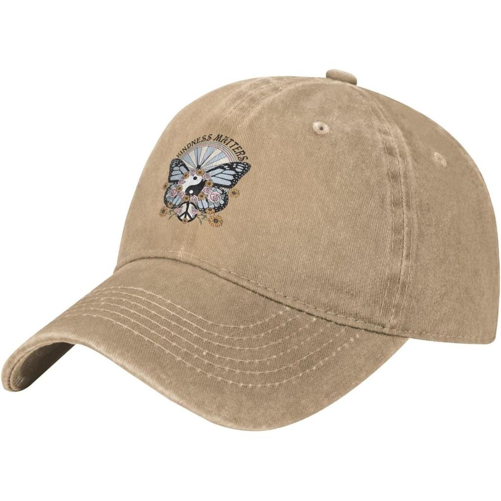 Kindness Butterfly Baseball Cap Washed Cotton Adjustable Cool Dad Hat for Unisex