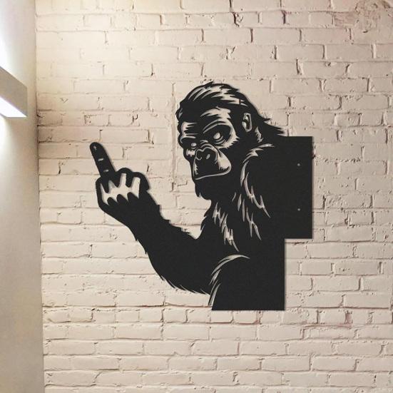 Peek-a-Boo Sasquatch Металлический Знак Средний Палец Sasquatch Знак Животное Выглядывает Знак для Украшения Столба Изгороди Сада Дерева