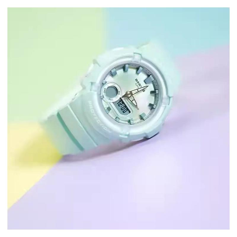 Casio BABY-G Спортивная серия Наружные виды спорта Классический тренд Кварцевый механизм Ремешок из смолы Японские и корейские часы Женские часы Зеленый циферблат BGA-280-3APR