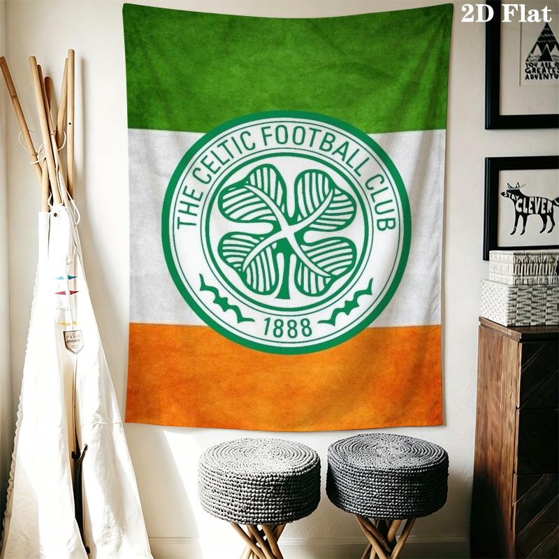 Celtic Football Club Wall Tapestry Aesthetic Wall Hanging Printed Fabric Blanket Decorative Tapestries for Bedroom Living Room Home Decor