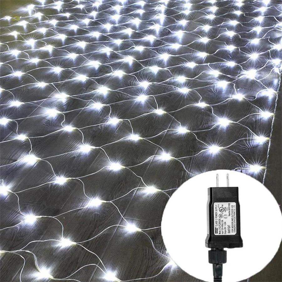 Thrisdar DC24V 3X2M Уличные рождественские гирлянды из сетки 200 светодиодов Водонепроницаемая подвесная оконная занавеска Сказочная гирлянда