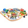 82pcs Zoo Rail Train Set Diy Combination Assembled Model Educational Toy Compatible Wooden Train Track and Electric Car