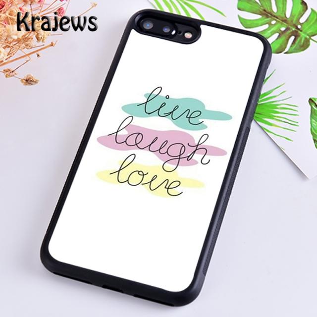 Krajews Live Laugh Love Quotes Phone Case Cover For iPhone 17 Air 16 15 14 plus 11 12 13 pro max coque Fundas