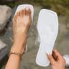 Transparent Summer Slippers For Women Flat Outdoor Slippers Women Slides  New Korean Heart Sharp Ladies Flip Flops Design