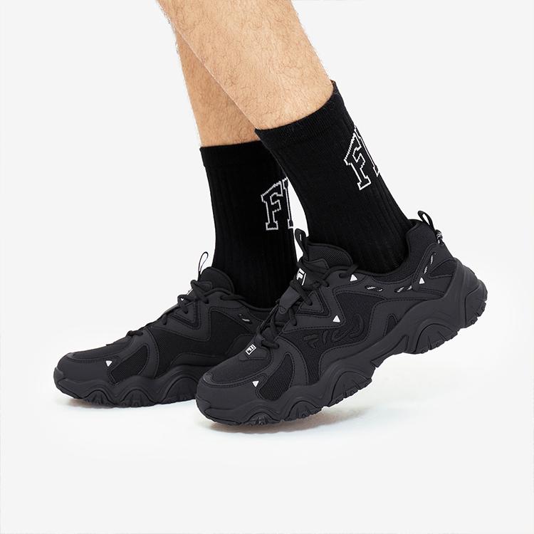 Fila Fluid 4 Cat Paw 4.0 Ткань, синтетическая кожа, ретро, ​​повседневная одежда, прочные низкие кроссовки в стиле «папиных кроссовок» для мужчин, черные F12M232127FBK