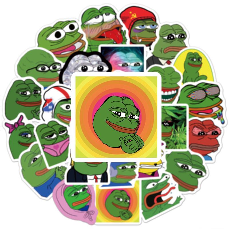 50 шт. Наклейки Sad Frog Zabka, милые наклейки, наклейки для багажа Vtuber, наклейки для кружек, наклейки для украшения ноутбука