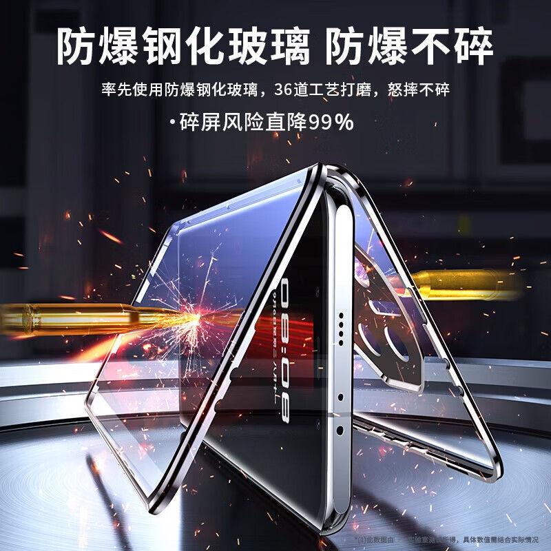 Полный чехол 360 для Realme 12 Pro Plus, двустороннее магнитное крепление, металлическая закаленная стеклянная защитная крышка для Realme 12Pro