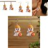 Halloween Themed Cartoon Ghost Milk Tea Pumpkin Pattern Women Acrylic Earrings For Casual Wear