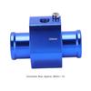 Universal Water Temp Joint Pipe, Aluminum Water Temp Temperature Joint Pipe Sensor Gauge Radiator Hose Adapter with Clamps, Blue 26mm