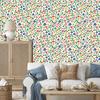 Wallpaper Small Flowers Green and White for Living Room and Bedroom 50x1000