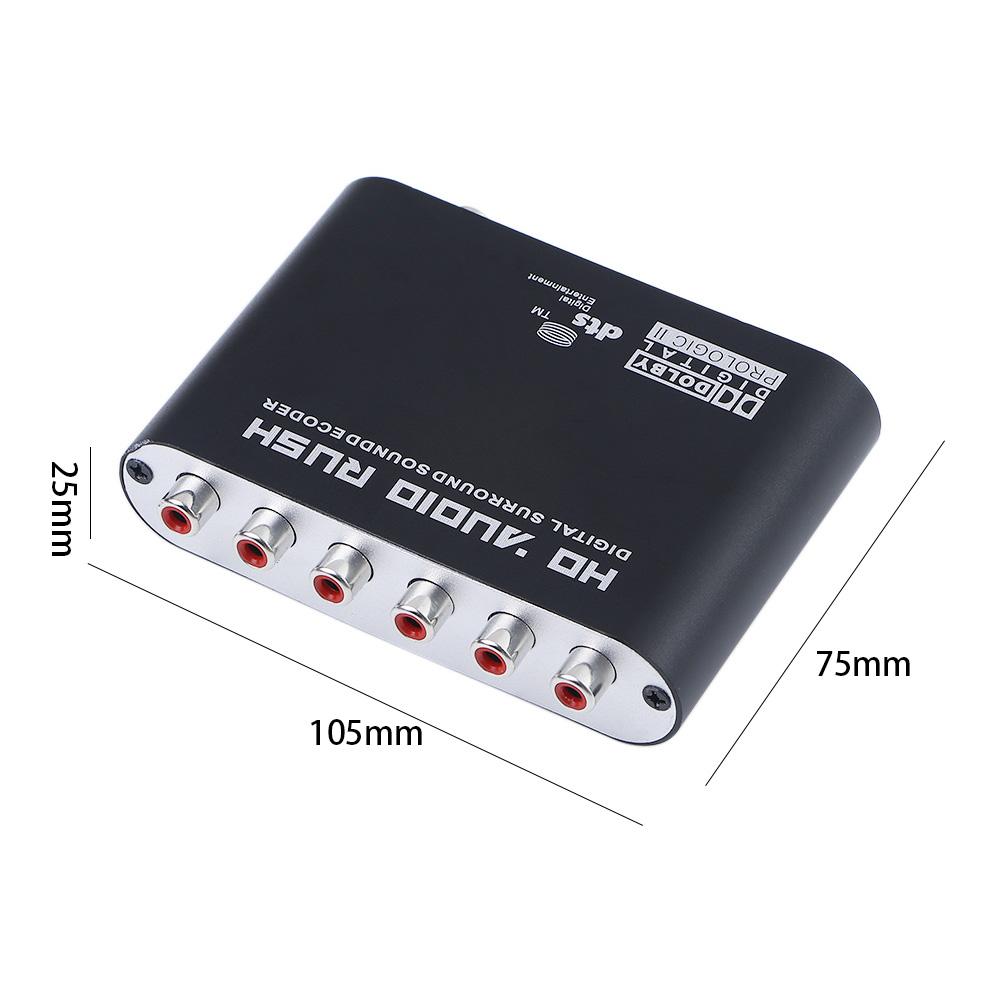 3.5mm to 6RCA 5.1 Channel Decoder Amplifier DAC Converter Audio Decoder AC3 Audio Digital to Analog