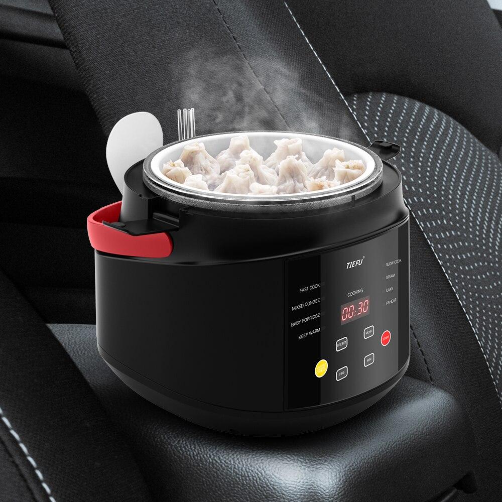 Electric Mini Rice Cooker MultiCooker Portable Car Rice Cooker 12V 24V Cooking Machine For Car and Truck English Menu