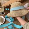 Handmade straw hat women's spring and summer small fresh sun hat travel sun protection hat sweet versatile fisherman hat