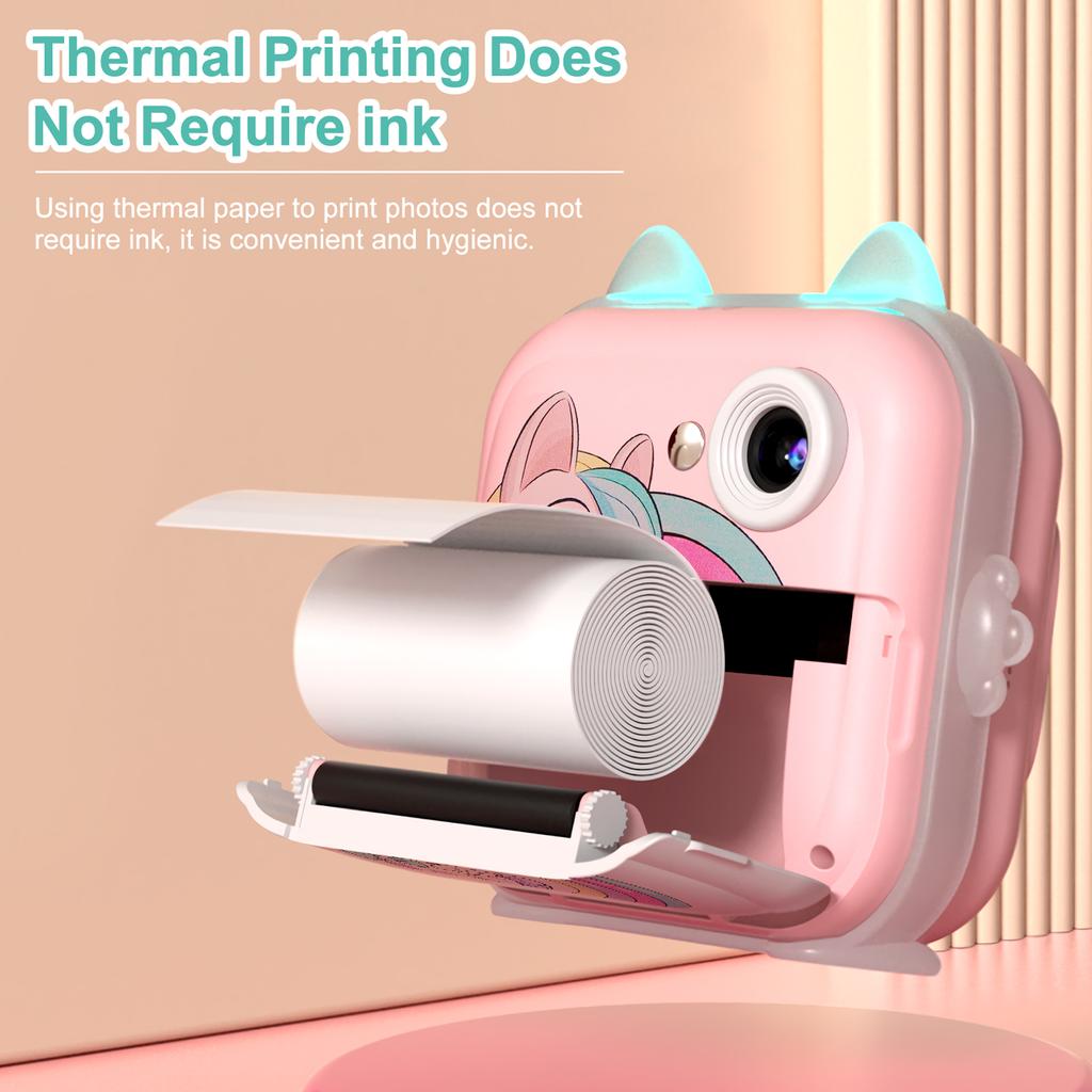 Kids Camera Instant Print Boys Girls Gift Children Digital Video Camera Po Thermal Printing 32G Card Educational Toys