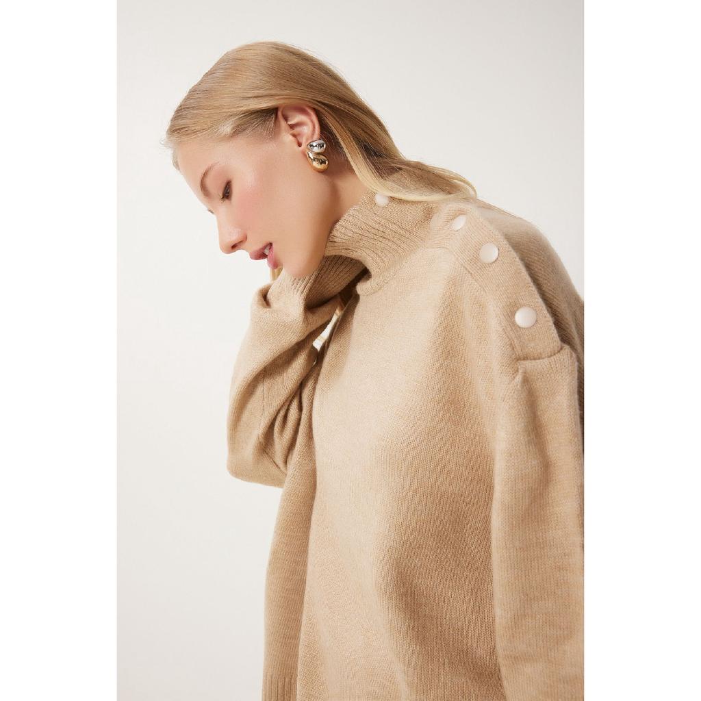 Women's Anthracite Turtleneck Knitwear Sweater Fn03390