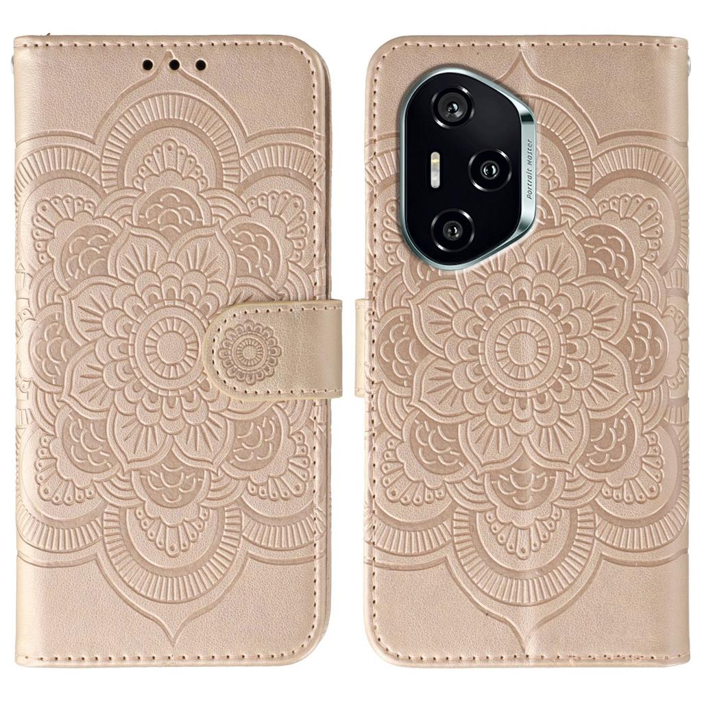 For Honor 400 Case PU Leather Mandala Imprinted Design Wallet Phone Cover