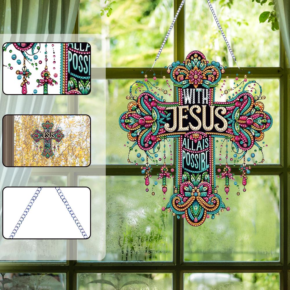 Acrylic Special Shaped Beautiful Pattern 5D DIY Diamond Art Hanging Decorations Diamond Painting Hanging Decorations Home Decor