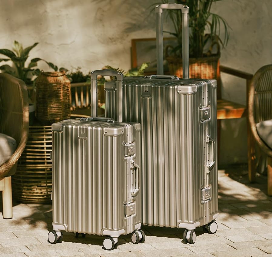 Lightweight Aluminum Frame Carry XL 7 Nights or Large Hidden Hook Silent Double Hidden Hook Comes with Cup TSA Business 90L [Spyplan] Suitcase, Type,