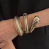 DIEZI Retro Vintage Snake Cuff Bangles Exaggerated Geometric Irregular Gold Silver Color Metal Bracelet For Women Men Jewelry