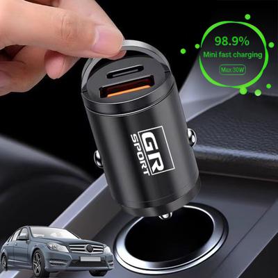 Автомобильное зарядное устройство от прикуривателя QC3.0 USB Type C Быстрая зарядка телефона Для Toyota GR Sport Corolla Yaris Camry Prius RAV4 Аксессуар
