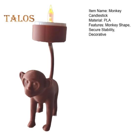 Подсвечник в виде обезьяны, литой PLA, яркие детали резьбы, надежная фигурка обезьяны на четырех ногах, домашний декор, акцент