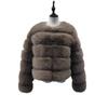 Womens Faux Fur Coat With Fox Hair Trim Design Long Sleeve Winter Warm Outerwear