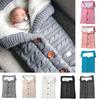 Newborn Infant Baby Blanket Knit Crochet Winter Warm Swaddle Wrap Sleeping Bag
