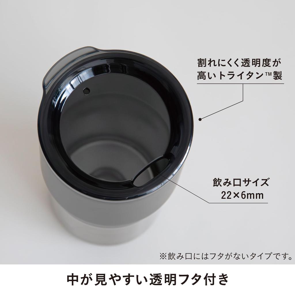 CB Japan стакан с крышкой 320 мл штабелируемый вакуумная изоляция нержавеющая сталь 2 слоя структуры прозрачная крышка для легкого просмотра графитовый серый стакан NORA