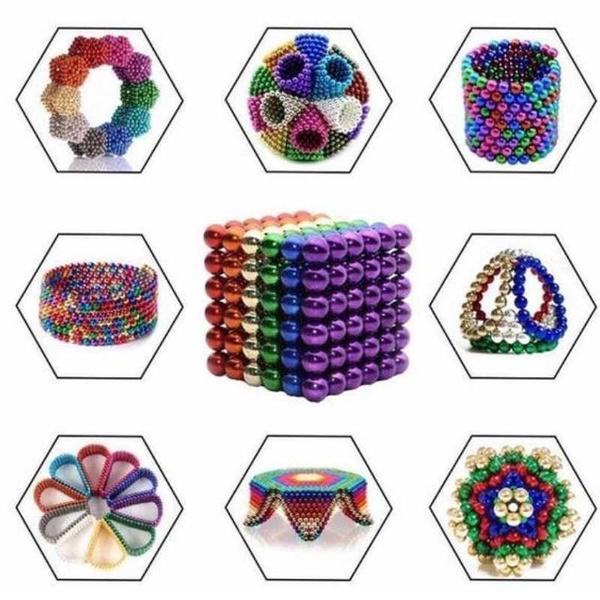 Newly 216PCS Magic Ball Cube Ball Leisure Puzzle Magic Beads Creative Decompression Colorful Magic Ball Holiday Gift