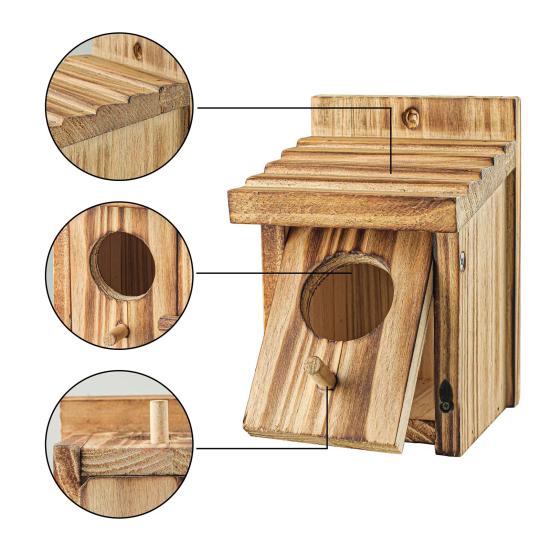 Bird Nest Box Waterproof Wooden Bird Nest Chickadee Nesting Box Bird House Outdoor Bluebird Box for Wrens Swallows Finches