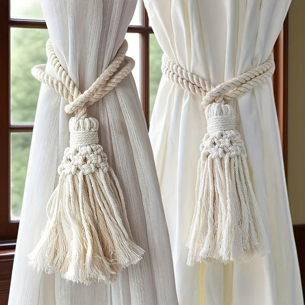 2Pcs Minimalist Curtain Tiebacks Boho Style Curtain Holdbacks Room Decoration