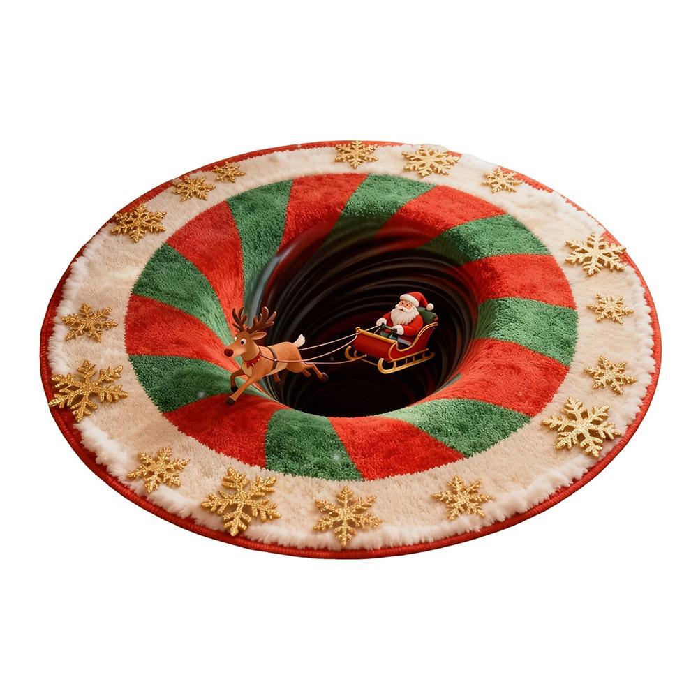 3D Special-shaped Christmas Tree Base Mat Imitation Cashmere Bedroom Door Mat Home Decor