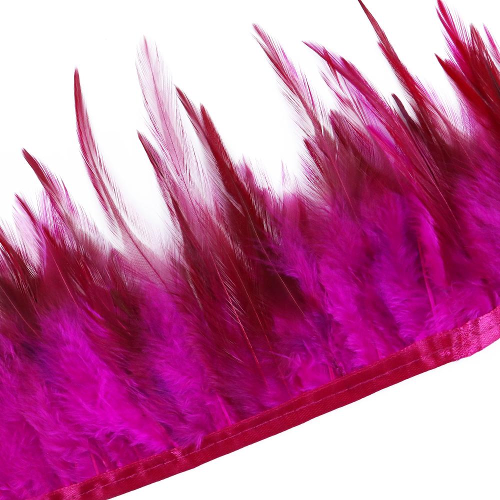 Dyeing Rooster Feathers Trim 4-6Inch Chicken Feather Fringe Ribbon for Clothing Accessories Wedding Decoration Plumas for Crafts