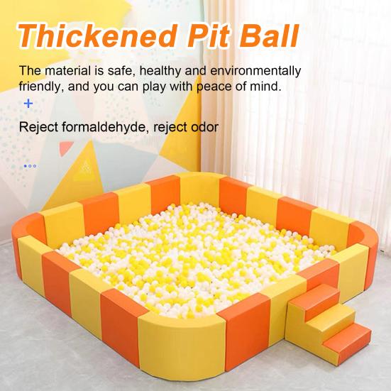 100Pcs/Set Yellow White Pit Ball Thickened PE Crush Proof BPA Phthalate Free Safe Indoor Outdoor Baby Toddler Kids Round Ocean Ball Pool Toy
