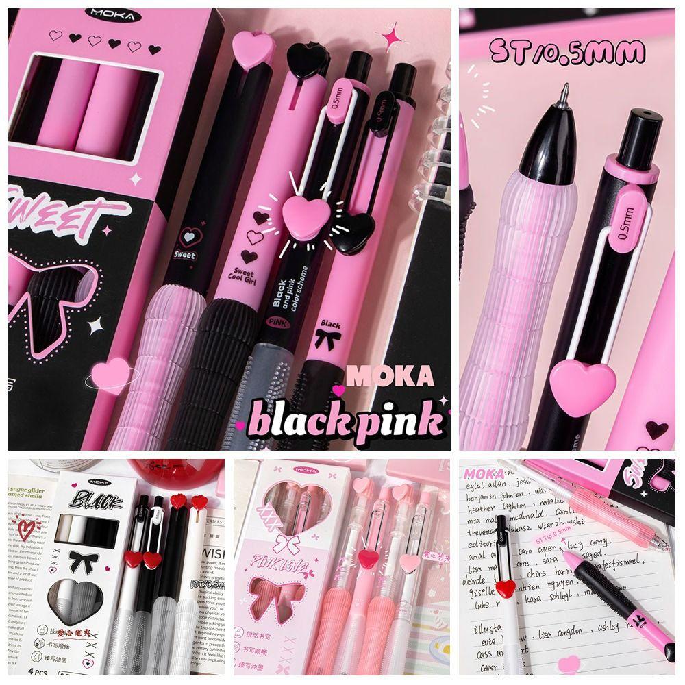 4PCS/Set 0.5mm Black Ink Gel Pen Press Using Ballpoint Pen High Quality Neutral Pen Students